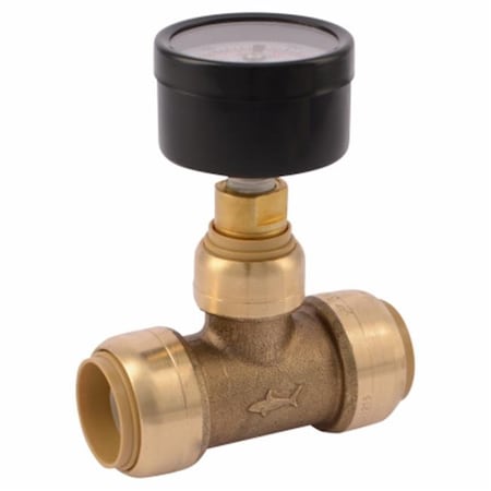 Sharkbite Sharkbite 240020 0.75 in. Brass Sharkbite Tee Pressure Gauge Assembly Valve 240020